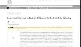 
							         Fear, Loathing (and Industrial Relations) in the Irish Film Industry ...								  
							    