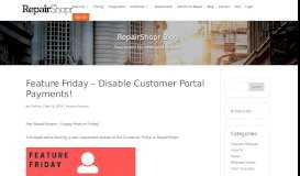 
							         Feature Friday - Disable Customer Portal Payments ... - RepairShopr								  
							    