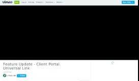 
							         Feature Update - Client Portal Universal Link on Vimeo								  
							    