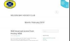 
							         February 2019 – Nelson Bay Hockey Club								  
							    
