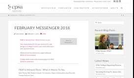 
							         February Messenger 2018 - CPSA								  
							    
