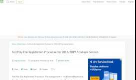 
							         Fed Poly Ede Registration Procedure for 2018/2019 Academic Session								  
							    