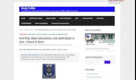 
							         Fed Poly Idah Admission List 2018/2019 is Out- Check It Here. : Study ...								  
							    