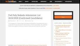 
							         Fed Poly Nekede Admission List 2018/2019 (ND Morning 1st, 2nd ...								  
							    