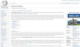 
							         Federal Bank - Wikipedia								  
							    