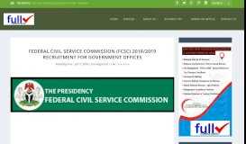 
							         Federal Civil Service Commission (FCSC) 2018/2019 Recruitment For ...								  
							    