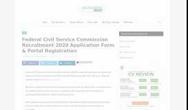 
							         Federal Civil Service Commission Recruitment 2019 Form Portal ...								  
							    
