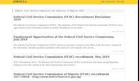 
							         Federal Civil Service Commission recruitment 2019 - Jobzilla								  
							    