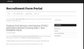 
							         Federal Civil Service Commission Recruitment 2019/2020 Application ...								  
							    
