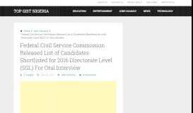 
							         Federal Civil Service Commission Released List ... - Top Gist Nigeria								  
							    