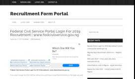 
							         Federal Civil Service Portal Login For 2019 Recruitment ...								  
							    