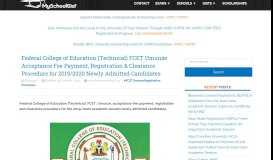 
							         Federal College of Education (Technical), FCET, Umunze Acceptance ...								  
							    