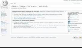
							         Federal College of Education (Technical), Umunze - Wikipedia								  
							    