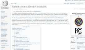 
							         Federal Communications Commission - Wikipedia								  
							    