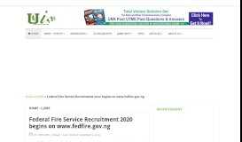
							         Federal Fire Service Recruitment 2018 Begins on www.fedfire.gov.ng								  
							    