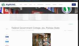
							         Federal Government College, Jos, Plateau State | Nigeria Model ...								  
							    