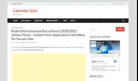 
							         Federal Government Recruitment 2019/2020 Online Portal - Submit ...								  
							    