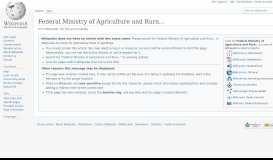 
							         Federal Ministry of Agriculture and Rural Development - Wikipedia								  
							    