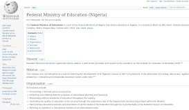 
							         Federal Ministry of Education (Nigeria) - Wikipedia								  
							    