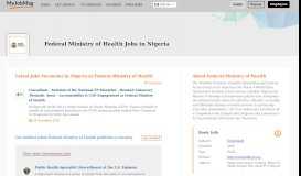 
							         Federal Ministry Of Health Jobs and Vacancies in Nigeria June 2019 ...								  
							    