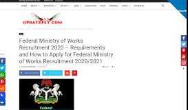 
							         Federal Ministry of Works Recruitment 2018 - Requirements and How ...								  
							    