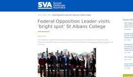 
							         Federal Opposition Leader visits 'bright spot' St Albans College								  
							    