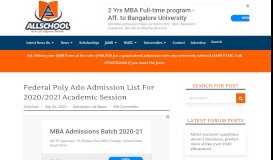 
							         Federal Poly Ado Admission List 2018/19 is Out (UPDATED) | ND Full ...								  
							    