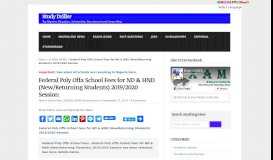 
							         Federal Poly Offa School Fees for ND & HND (New/Returning ...								  
							    