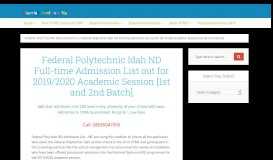 
							         Federal Polytechnic Idah ND Full-time Admission List, 2018/2019								  
							    