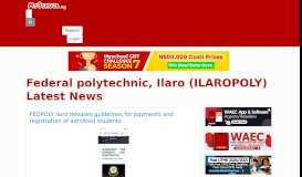 
							         Federal polytechnic, Ilaro (ILAROPOLY) Latest News - Myschool								  
							    