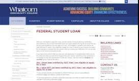 
							         Federal Student Loan | Whatcom Community College								  
							    