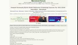 
							         Federal University Birnin Kebbi Admission Screening Exercise For ...								  
							    