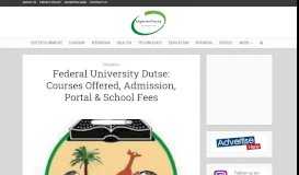 
							         Federal University Dutse: Courses Offered, Admission, Portal & School ...								  
							    