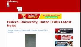 
							         Federal University, Dutse (FUD) Latest News - Myschool								  
							    