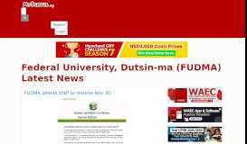 
							         Federal University, Dutsin-ma (FUDMA) Latest News - Myschool								  
							    