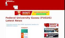 
							         Federal University Gusau (FUGUS) Latest News - Myschool								  
							    