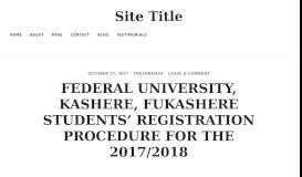 
							         federal university, kashere, fukashere students' registration ... - Site Title								  
							    