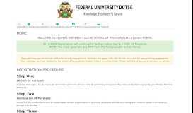 
							         Federal University of Dutse Postgraduate Portal								  
							    