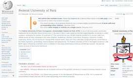 
							         Federal University of Pará - Wikipedia								  
							    