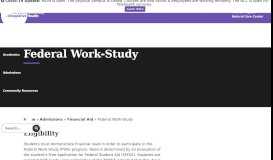 
							         Federal Work-Study | MUIH								  
							    