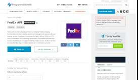 
							         FedEx API | ProgrammableWeb								  
							    