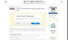 
							         FedEx Application, Jobs & Careers Online - Job-Applications.com								  
							    