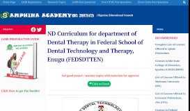
							         FEDSDTTEN | ND Curriculum | Dept. of Dental Therapy. - SAMPHINA								  
							    