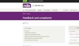 
							         Feedback and complaints | NDIS								  
							    