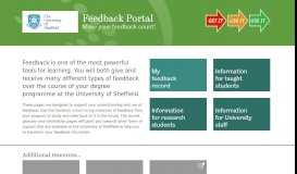 
							         Feedback Portal - Home - University of Sheffield								  
							    