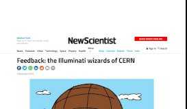 
							         Feedback: the Illuminati wizards of CERN | New Scientist								  
							    