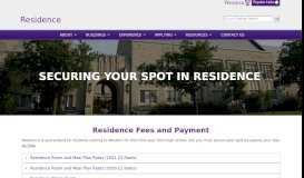 
							         Fees and Payment Plans - Residence at Western - Western University								  
							    