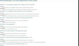 
							         Fehlermeldungen von Oracle Application Server Portal								  
							    