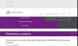 
							         Fellowship Locations - Trinity Health, Livonia, Michigan (MI)								  
							    