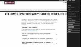 
							         Fellowships for early career researchers - Birkbeck, University of London								  
							    